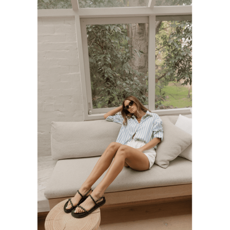 Limited Time Offer Rebekha Footbed Sandals - Black Leather Available Now