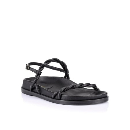 Limited Time Offer Rebekha Footbed Sandals - Black Leather Available Now