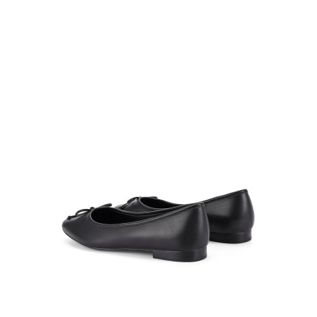 Limited Time Offer Regina Square Toe Ballet Flats - Black Leather Hot New Item