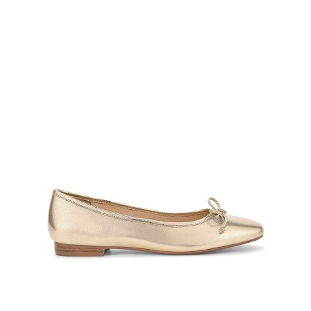 Limited Time Offer Regina Square Toe Ballet Flats - Gold Leather New Collection