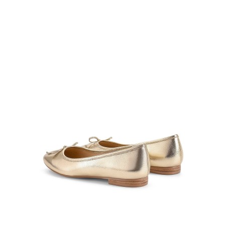 Limited Time Offer Regina Square Toe Ballet Flats - Gold Leather New Collection