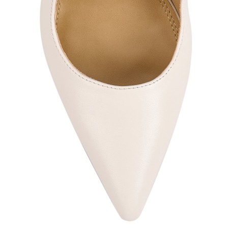 Limited Time Offer Cipriani Stiletto Pump - Chalk White Leather New Stock