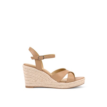 Limited Time Offer Remmie Rope Wedges - Almond Tan Leather In Stock