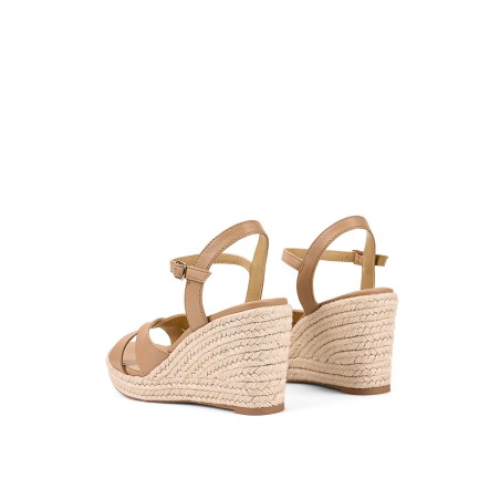 Limited Time Offer Remmie Rope Wedges - Almond Tan Leather In Stock