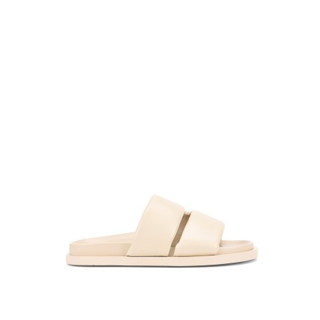 Limited Time Offer Lacey Footbed Sandals - Beige Leather Just In