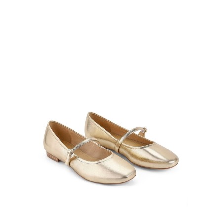 Limited Time Offer Rey Mary Jane Ballet - Gold Metallic Leather Ready for Shipment