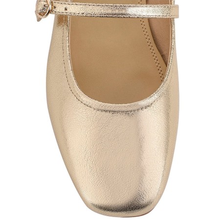 Limited Time Offer Rey Mary Jane Ballet - Gold Metallic Leather Ready for Shipment