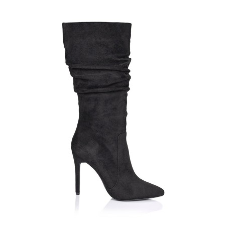 Limited Time Offer Sage Knee High Boots - Black Micro Hot New Item