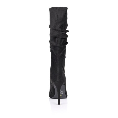 Limited Time Offer Sage Knee High Boots - Black Micro Hot New Item