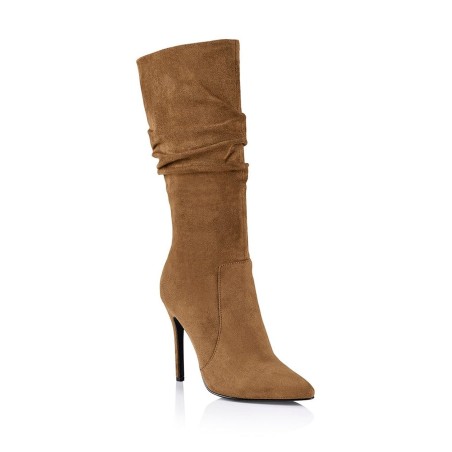 Limited Time Offer Sage Knee High Boots - Coffee Micro New Collection