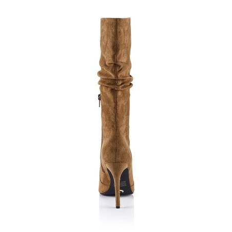 Limited Time Offer Sage Knee High Boots - Coffee Micro New Collection