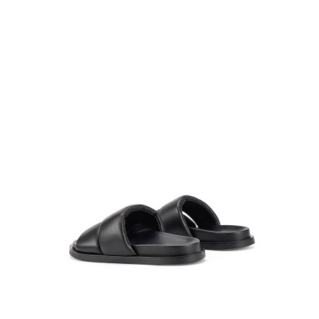 Limited Time Offer Lacey Footbed Sandals - Black Leather In Stock