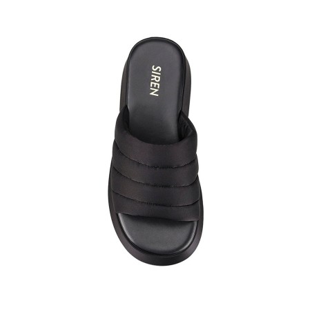 Limited Time Offer Scorpio Flatform Slides - Black Satin Available for Immediate Shipping