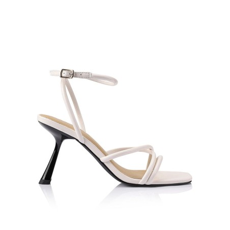 Limited Time Offer Spruce Heeled Sandals - Chalk Leather Limited Stock