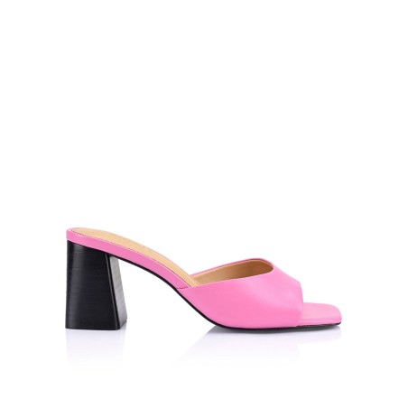 Limited Time Offer Stop Heeled Mules - Rose Leather Just In