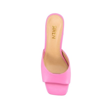 Limited Time Offer Stop Heeled Mules - Rose Leather Just In