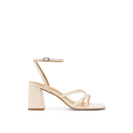 Limited Time Offer Straus Block Heel Sandals - Chalk Leather In Stock