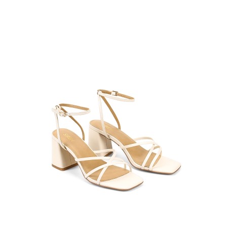 Limited Time Offer Straus Block Heel Sandals - Chalk Leather In Stock