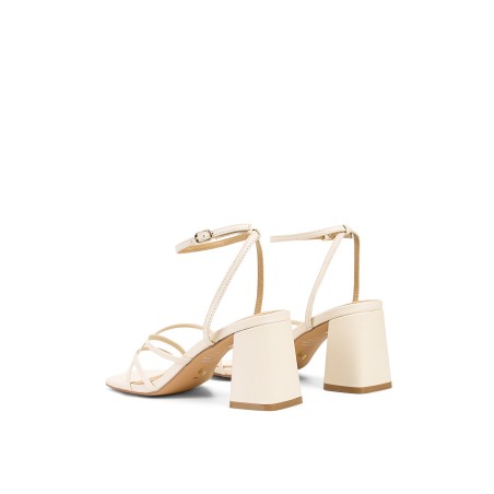 Limited Time Offer Straus Block Heel Sandals - Chalk Leather In Stock