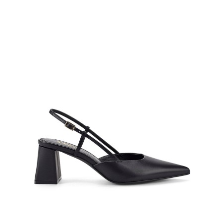 Limited Time Offer Yasmine Slingback Heels - Black Leather On Hand Now