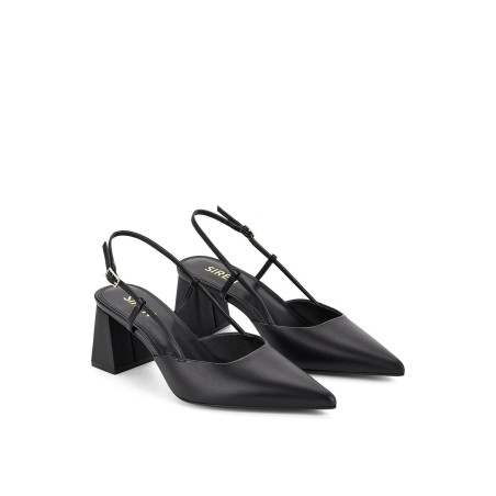 Limited Time Offer Yasmine Slingback Heels - Black Leather On Hand Now