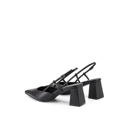 Limited Time Offer Yasmine Slingback Heels - Black Leather On Hand Now