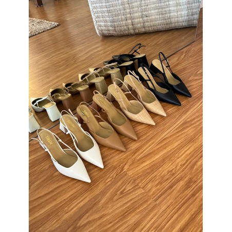 Limited Time Offer Yasmine Slingback Heels - Chalk Leather Fresh Release