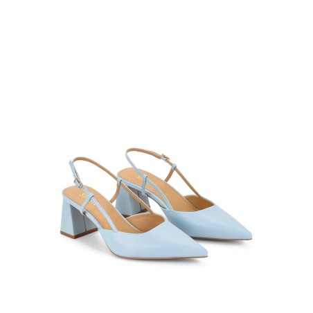 Limited Time Offer Yasmine Slingback Heels - Pale Blue Leather Limited Stock