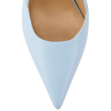 Limited Time Offer Yasmine Slingback Heels - Pale Blue Leather Limited Stock