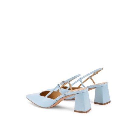 Limited Time Offer Yasmine Slingback Heels - Pale Blue Leather Limited Stock