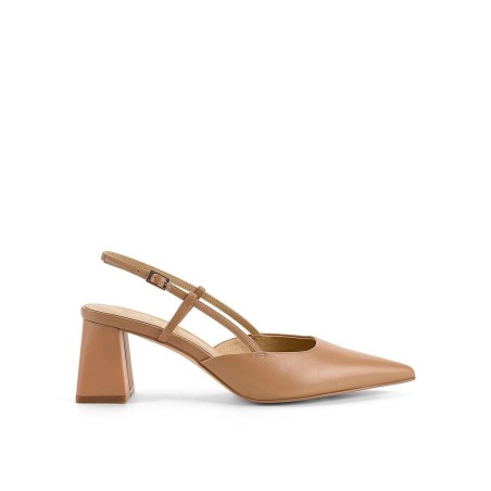 Limited Time Offer Yasmine Slingback Heels - Soft Tan Leather Immediate Availability